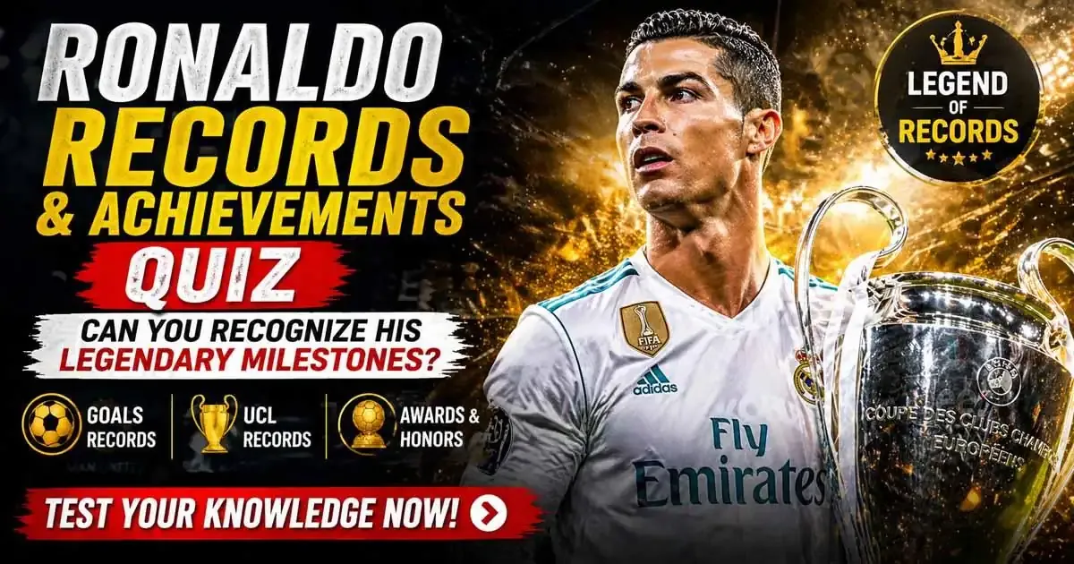 Cristiano Ronaldo records and achievements quiz banner